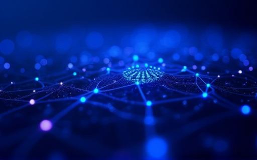 A stylized diagram of a neural network representing the AI engine.